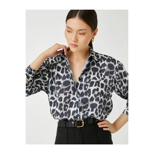 Koton Leopard Print Shirt Long Sleeved