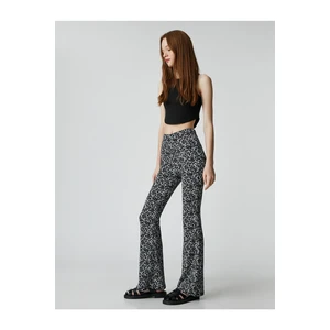 Koton Floral High Waist Slim Fit Floral Pants