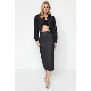 Trendyol Black Coated Midi Pencil Skirt