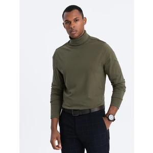 Ombre Men's turtleneck longsleeve - dark olive