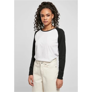 Women's contrasting raglan long sleeves white/black