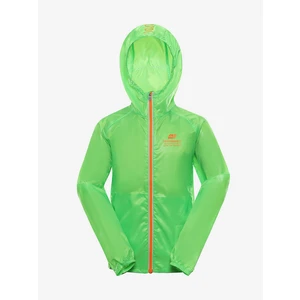 Children's ultra-light jacket with impregnation ALPINE PRO BIKO neon green gecko