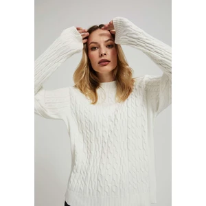 Sweater with decorative fabric