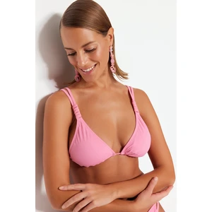 Trendyol Pink Triangle Knot Bikini Top