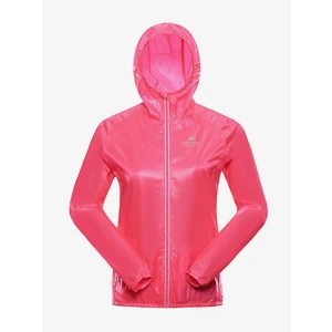 Women's ultra-light jacket with impregnation ALPINE PRO BIKES neon knockout pink