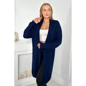 Cardigan sweater weave braid navy blue