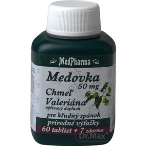 MedPharma Meduňka 50 mg + chmel + kozlík 60 tbl. + 7 tbl. ZDARMA