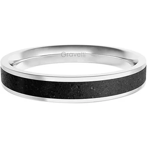 Gravelli Prsteň s betónom Fusion Thin oceľová / antracitová GJRWSSA101 53 mm