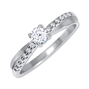 Brilio Pôvabný prsteň s kryštálmi z bieleho zlata 229 001 00810 07 57 mm