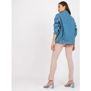 Blue women's denim jacket oversize Claudette RUE PARIS