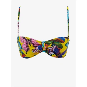 Yellow patterned women's swimwear upper Desigual Alana II - Women