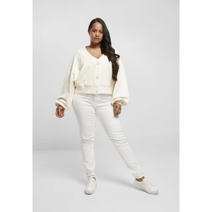 Dámský organický oversized krátký froté cardigan whitesand