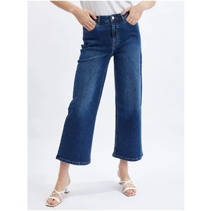 Orsay Dark Blue Women Cropped Flared Fit Jeans - Women