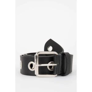 DEFACTO Women's Metal Eyed Faux Belt