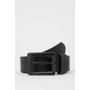 DEFACTO Men's Patterned Faux Leather Belt