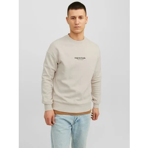 Beige Mens Sweatshirt Jack & Jones Vester - Men