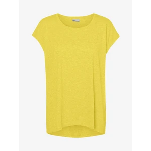 Yellow Elongated Basic T-Shirt Noisy May Mathilde - Women