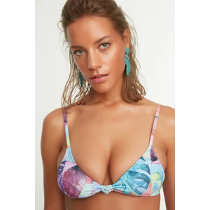 Trendyol Floral Pattern Knot Detailed Bikini Top