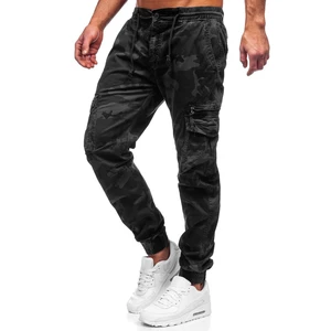 Pantaloni joggers cargo negri Bolf CT6026S0