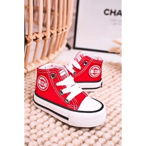 Children's High Sneakers With A Zipper BIG STAR HH374190 Red