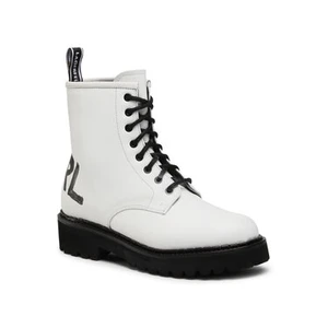 Kotníková Obuv Karl Lagerfeld Troupe Brush Logo Boot Hi - Bílá - 36