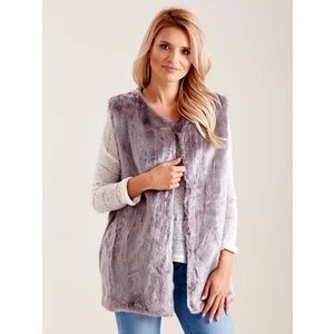 Women´s gray faux fur vest