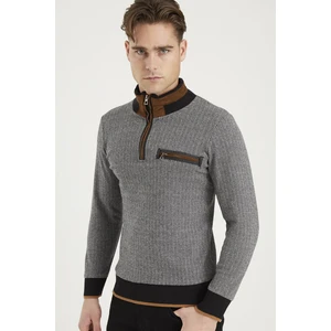 1039 DEWBERRY MEN'S SWEATSHIRT-PATTERNED BLACK