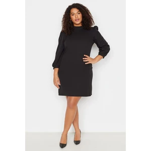 Trendyol Curve Black Woven Shoulder Detailed Dress