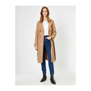 Koton Trench Coat - Brown - Double-breasted