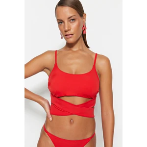 Trendyol Red Bralette Tie Bikini Top