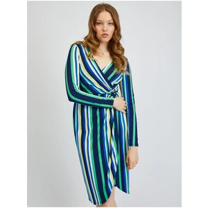 Orsay Green-Blue Ladies Striped Dress - Women