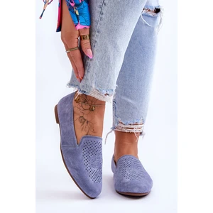 Suede comfortable moccasins Modre Giovana