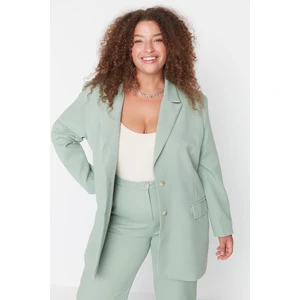 Trendyol Curve Green Oversized Blazer Jacket