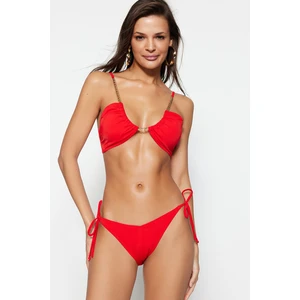 Trendyol Bikini Top - Red - Plain