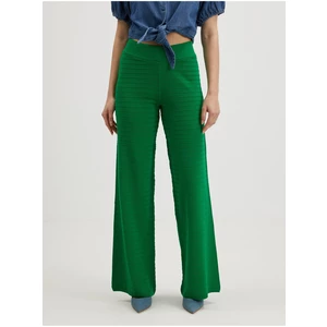 Green Women's Ribbed Wide Trousers ONLY Cata - Women