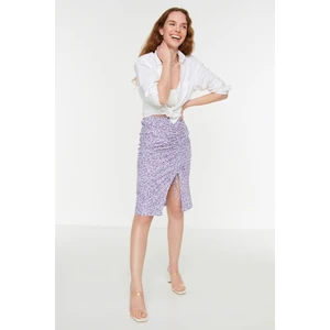 Trendyol Lilac Ruffle Detailed Knitted Skirt