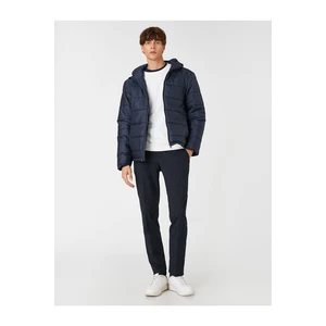 Koton Basic Down Jacket Hooded Pocket Detailed Zipper