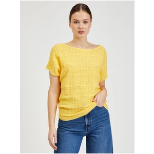 Žlutý dámský svetr s krátkým rukávem ORSAY - Dámské