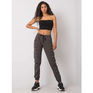 Women's dark khaki cotton sweatpants