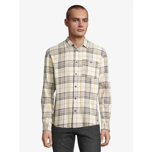 Cream Men's Plaid Shirt Tom Tailor Denim Organic Check Shirt - Men's