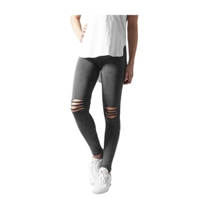 Ladies Cutted Knee Leggings acid black