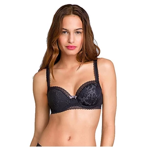 PLAYTEX UNDERWIRE BALCONNETTE BRA - Women's lace bra with bones (balconetka) - black