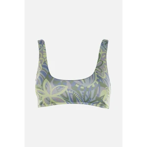 Trendyol Green Floral Print Bikini Top