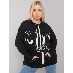 Larger black sweatshirt with print and pockets