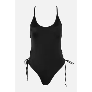 Trendyol Black V-Neck Swimsuit