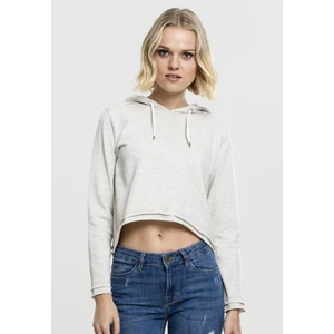 Ladies Cropped Terry Hoody offwhite melange