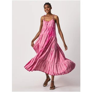 Pink Women's Patterned Maxi dress Pepe Jeans Pearl - Women