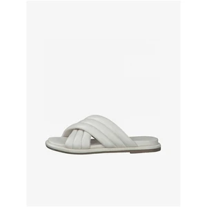 White Tamaris Leather Slippers - Women