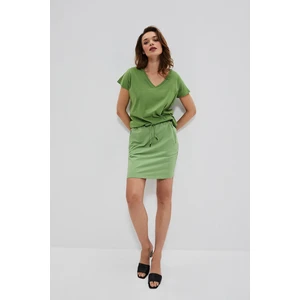 Plain skirt with pockets - green