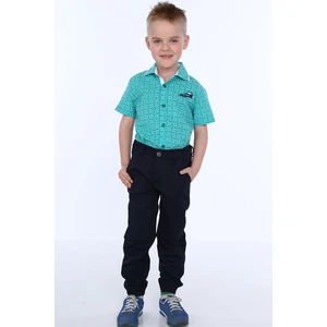 Boys' trousers with elastic bands, dark blue